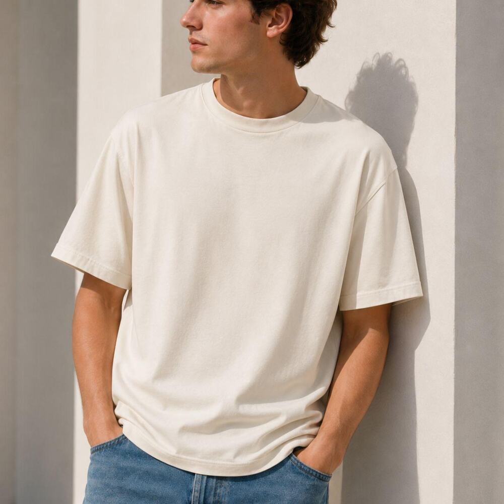 Outfitters essentials cream oversized t shirt